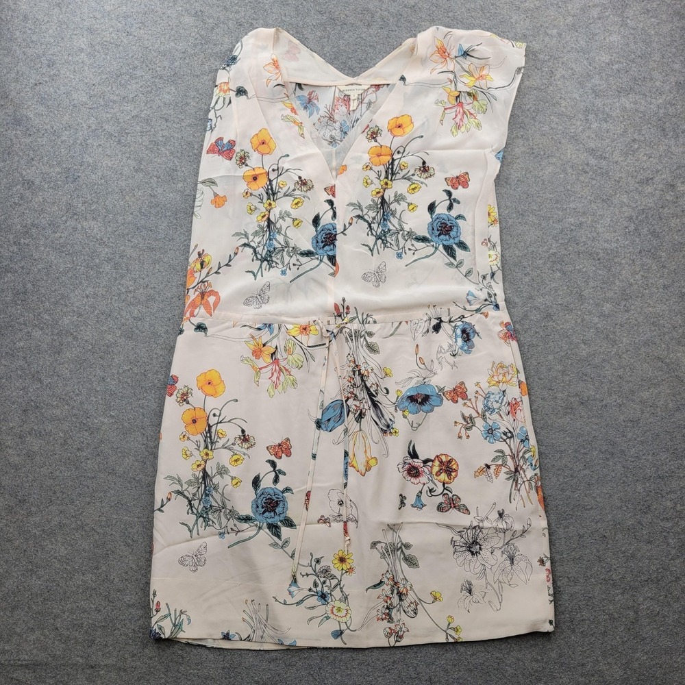 Rebecca Taylor Dress Womens 2 Multicolor Floral Silk Cap Sleeve Short Sundress